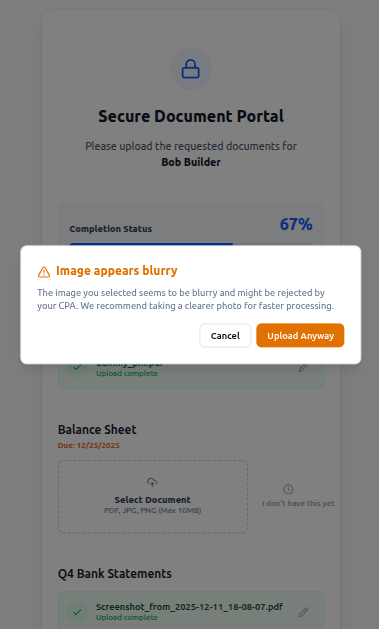 Blur Warning Screenshot